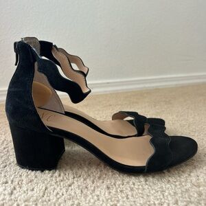 Black suede heels